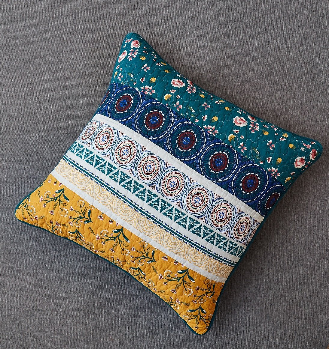 DaDa Bedding Bohemian Patchwork Bed of Wild Flowers Floral Gardenia Eu ...