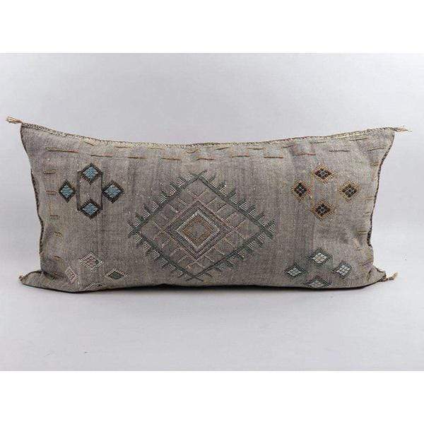 VIOLA Grey, Teal, And Brown Patterned Throw Pillow